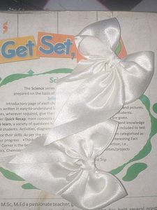 White Satin Bow Hair Tie