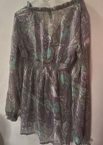 Sheer Paisley Print Top/dress