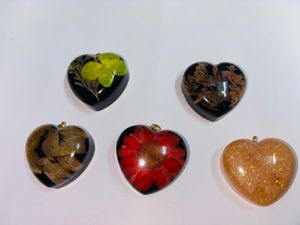 resin heart pendant