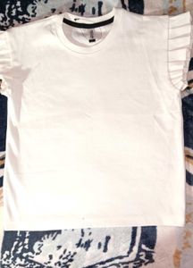 White Ruffle Sleeve T-Shirt