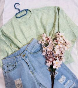 🎁Buy2 Get 2 Free Oversized Mint Top B