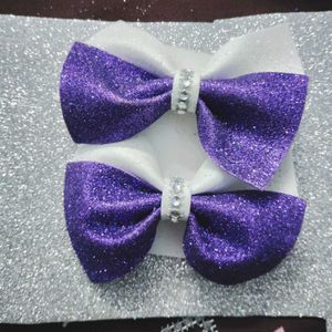 Sparkly Purple Hair Bows (Set of 2)