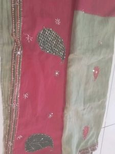 Pista Green Saree