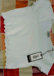 White Ribbed Roadster Crop Top