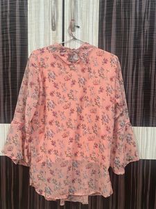 Floral Print Bell Sleeve Top
