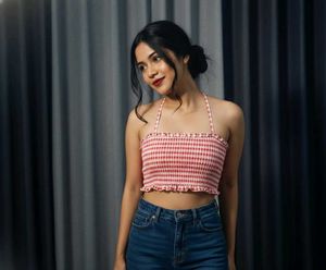 Gingham Halter Crop Top