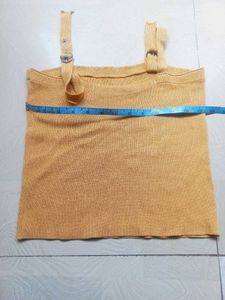 Orange Tank Top with Buckle Straps