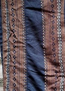 MAX Golden Motif Knee Length Navy Blue Kurti