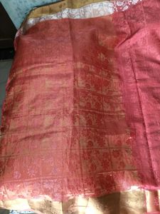 BrandNew Beautiful BanarasiSaree-Coral&amp;Gold-WithBl