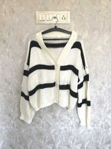 oversized striped cardigan