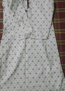 Printed White Kurta