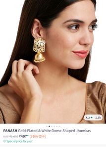 Panash Gold Plated Shaped Jhumka