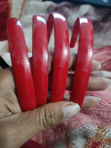 Set of 4 Plain Red Headbands