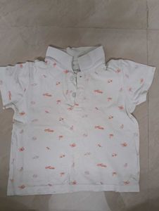 Cute Kids White Printed Tee