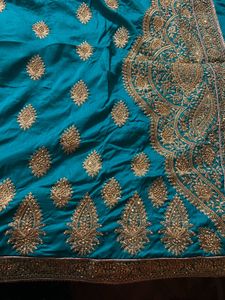 Elegant green  Embroidered Saree