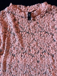 Peach Colored Mesh Top