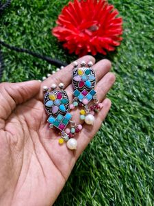 Beautiful Multicolour Oxidised Jewellery Set