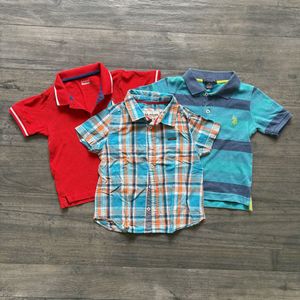 Bundle of 2 Polo T-shirts and a shirt For Boys