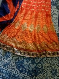 Long Gown With Salwar And Dupatta.