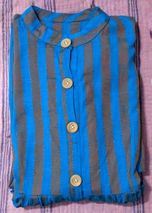 Blue Striped Kurti