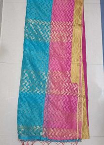 Elegant Blue &amp; Pink coloured Saree