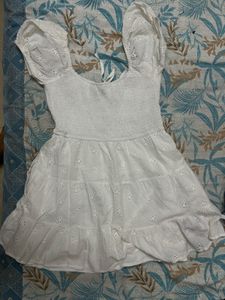 White Eyelet Mini Dress