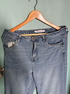 Denim wide leg jeans for women