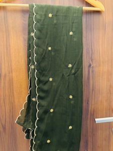 Olive Embroidered Dress