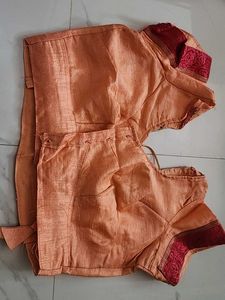 Orange Fabulous Silk Saree With Stiched Blouse