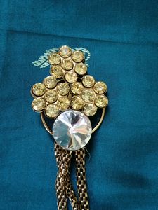Antique Gold Colour Stone Brooch