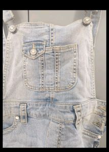 Denim Faded Short Jumpsuit