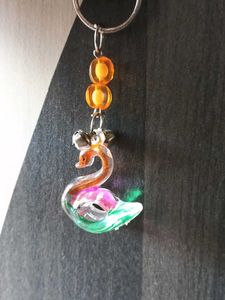 Swan Keychain with Beads