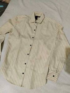 oversized women's Striped Button-Down Shirt