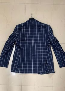 Greenfibre Men Blue Checked Blazer - 44