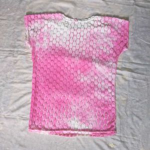 Lace See Through Tie Die Top