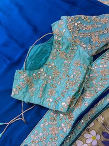 Embroidered Aqua Blouse