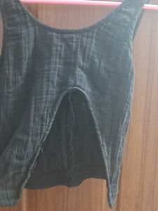 Black Unique Cut Out Top