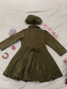 Cute Olive Green Dress &amp; Beret Set.