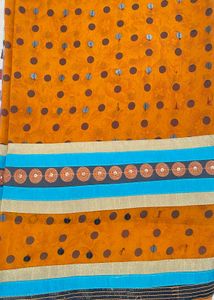 Orange Polka Dot Saree