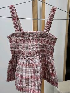 ONLY Checked Slim Fit Flared Top