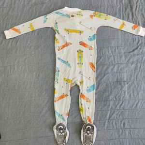 Burt&#39;s Bees Baby Zipper Romper ♥️
