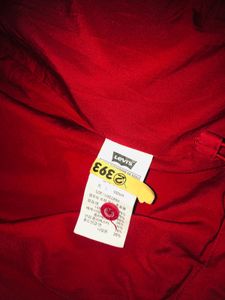 Levi&#39;s Red &amp; Grey Hooded Jacket