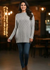 Imported Grey Knit Sweater