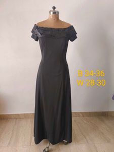 Black Sequin Off-Shoulder Gown