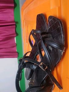Black Quilted Strap Heels