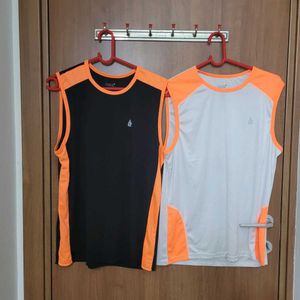 Set Of 3 Sleeveless Gym T-Shirts Size L