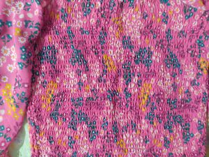 Pink Floral Smocked Top