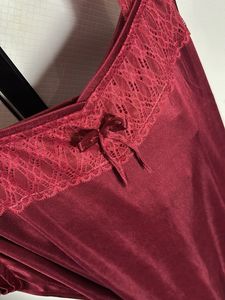 Burgundy Satin Nightgown &amp; Robe Set