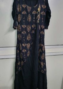 Printed Black Kurta