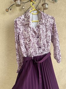 Pleated Purple Dress